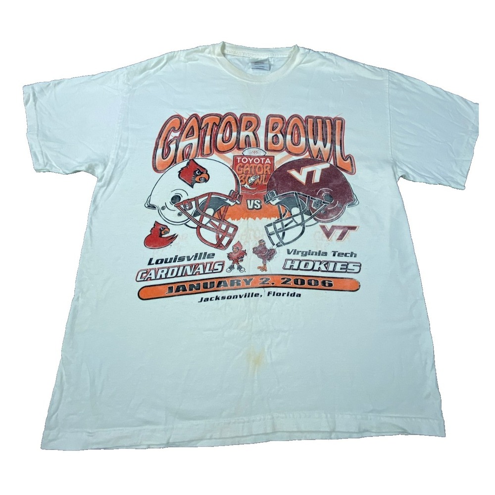 Vintage Gator Bowl 2006 T Shirt Mens Large White NCAA Football Graphic Tee